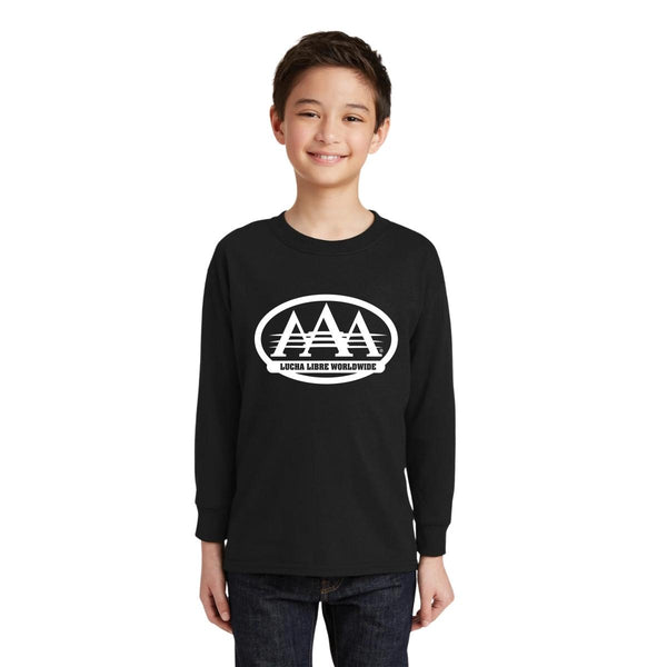 Playera M Larga Niños Lucha Libre AAA Estilo AAA Monocromático