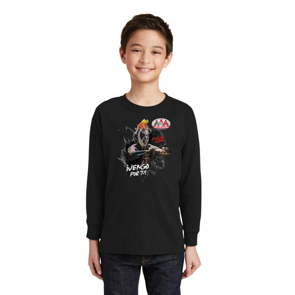 Playera M Larga Niños Lucha Libre AAA Psycho Clown Vengo por ti